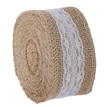 Burlap Ribbon 5.5yd Lace & Linen for Wedding, Gift & DIY Decor