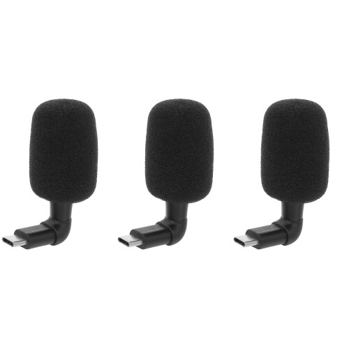 3Pcs Black Miniature Microphone for Phone Computer Video Recording 2