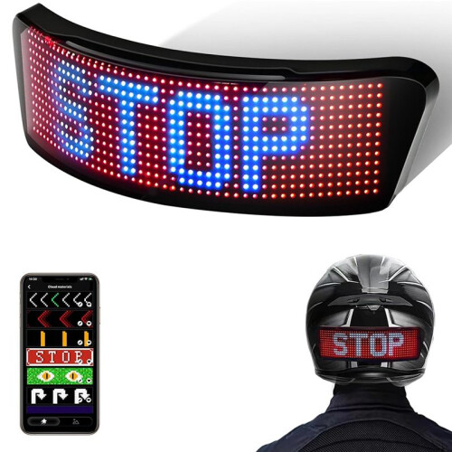 LED  Cycling Helmet Taillight, Motorcycle Helmets Light with Turn-Signals Speedometer and Programmable APP 1