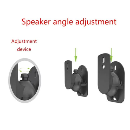 Wall Mount Swivel Satellite/Bookshelf Speaker Brackets Black for Speakers 2