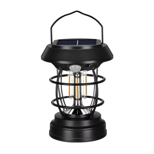 Vintage Solar Powered Camping Lantern,Handheld Outdoor Light for Hiking, Emergency, Adjustable Brightness