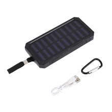 Carregador portátil Orange Solar Power Bank com bateria de lítio-cobalto de 20000mAh, carregamento rápido com duas saídas USB e 6 lanternas LED