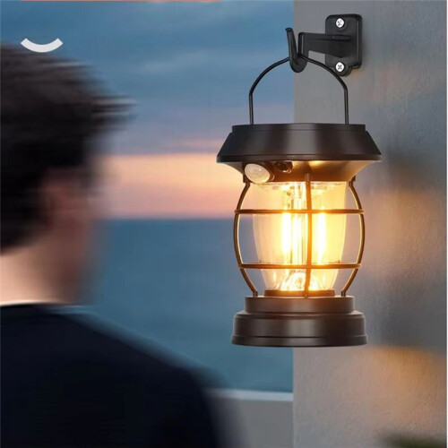 Vintage Solar Powered Camping Lantern,Handheld Outdoor Light for Hiking, Emergency, Adjustable Brightness 2
