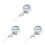 3Pcs Accurate Air Pressure Gauge with Needle for Ball Testing Silver 2
