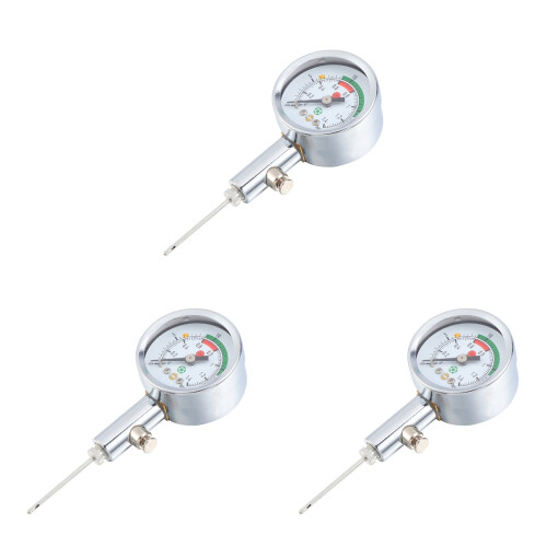 3Pcs Accurate Air Pressure Gauge with Needle for Ball Testing Silver 1