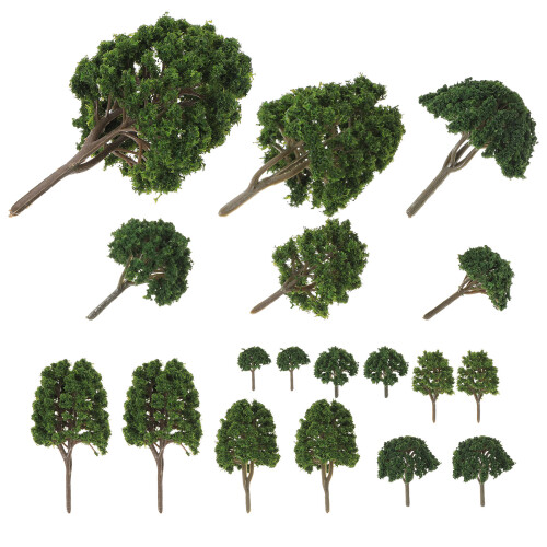 96Pcs Green Mini Tree Ornaments for Model Scenery and Decor