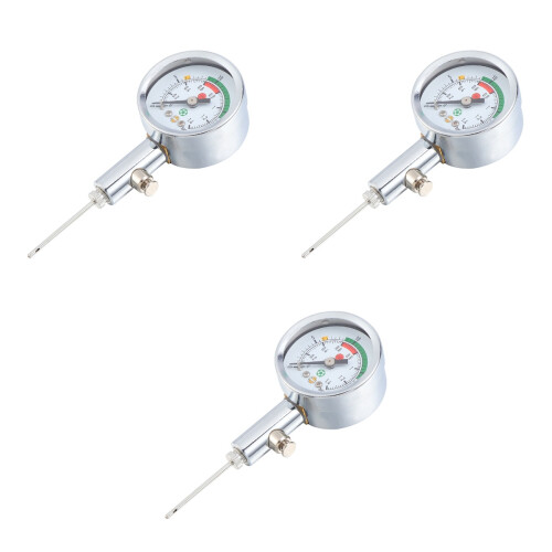 3Pcs Accurate Air Pressure Gauge with Needle for Ball Testing Silver 2