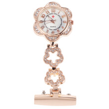 2St Fashion Alloy Roze Goud Nurse Pocket Watch Met Quartz Beweging
