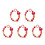 5Pcs Red Beaded Phone Wrist Strap Handmade Cell Phone Chain Charm 6