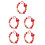5Pcs Red Beaded Phone Wrist Strap Handmade Cell Phone Chain Charm 7