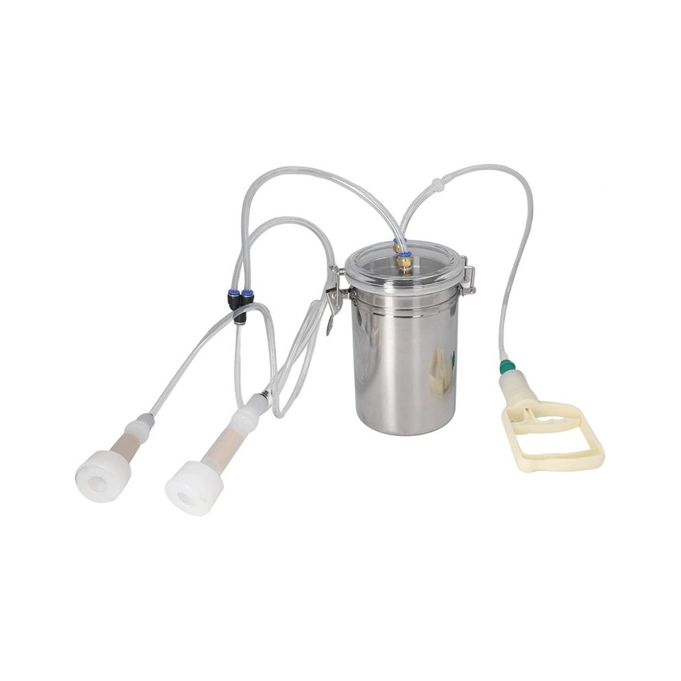 Manual Milking Machine Kit 2000Ml Effort Saving Cow Milking Machine Cow Hand Vacuum Pump Portable Milking For Milk Plant Semoic