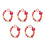 5Pcs Red Beaded Phone Wrist Strap Handmade Cell Phone Chain Charm 4