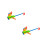 2Pcs Push and Pull Baby Walker Toy Cartoon Rooster Early Learning 5