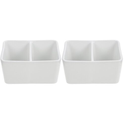 2Pcs Portable White Ceramic Ink Plate for Calligraphy and Office Use 1