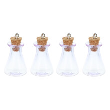 2Pcs Portable Purple Mini Glass Bottles for Storage and Wishing Crafts