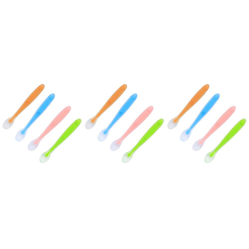 12Pcs Baby Spoons Silicone Soft-Edge Safe Tableware for Kids Assorted 2