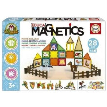 Magnetics Ecoferme - Konstruktionsspiel - EDUCA - 28 magnetische Teile, 2 Tiere, 8 Karten - Ab 3 Jahren