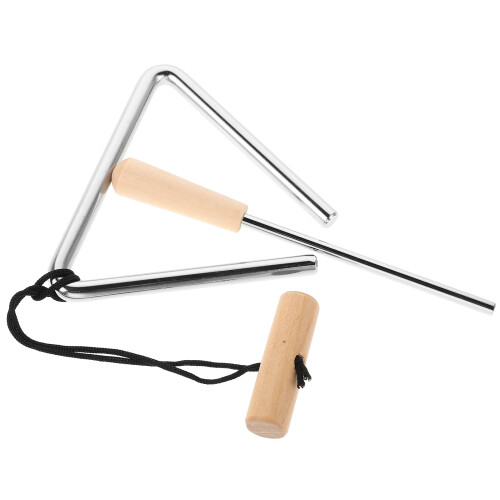 5Pcs Portable Iron Triangle Bell with Wood Striker for Bands 1