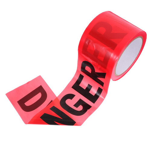 2Pcs Durable Red Pe Caution Tape Roll for Safety and Warning Barriers
