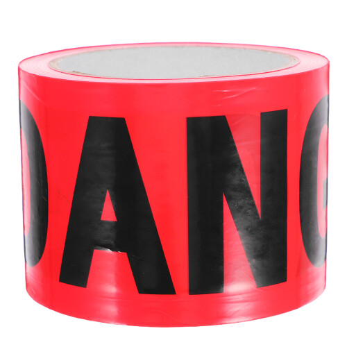 2Pcs Durable Red Pe Caution Tape Roll for Safety and Warning Barriers 1
