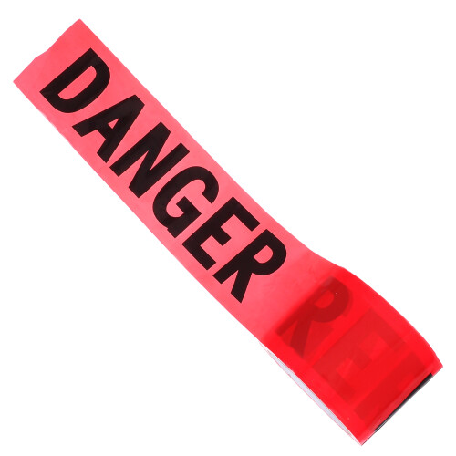 2Pcs Durable Red Pe Caution Tape Roll for Safety and Warning Barriers 2