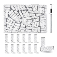 100 Peças (Grão 180 Branco) Lixas Pequenas, Brocas para Unhas, Brocas para Unhas, Lixa, Brocas para Unhas, Brocas para Mandril de 3,1 mm