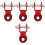 4Pcs Durable Aluminum Rear Shock Riser Red Motorcycle Part 5