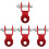 4Pcs Durable Aluminum Rear Shock Riser Red Motorcycle Part 4