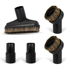 Horse Hair Brush Vacuum Attachment Set - Round Vacuum Attachments - Floor Brush Attachment - 1 1/4inch Adapter Included