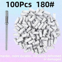 100 Peças (Grão 180 Branco) Lixas Pequenas, Brocas para Unhas, Brocas para Unhas, Lixa, Brocas para Unhas, Brocas para Mandril de 3,1 mm