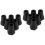 12Pcs Black Plastic Walking Pole Tips Replacement Non-Skid Crutch Pads 6