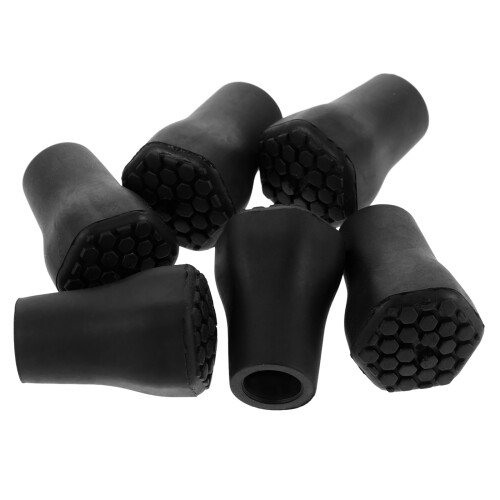 12Pcs Black Plastic Walking Pole Tips Replacement Non-Skid Crutch Pads 1