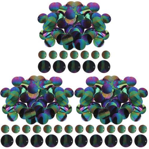 3Pcs Bright Multi Round Sequins for DIY Sewing and Craft Projects 1