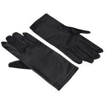 Ladies Short Sunscreen Satin Satin Glove Surface Dance Performance Gloves Spandex Etiquette Gloves Black