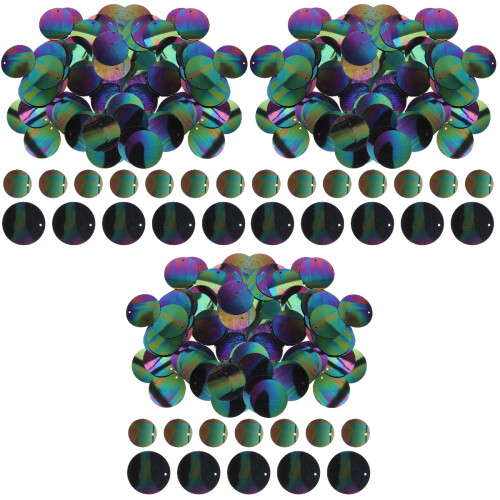 3Pcs Bright Multi Round Sequins for DIY Sewing and Craft Projects 2