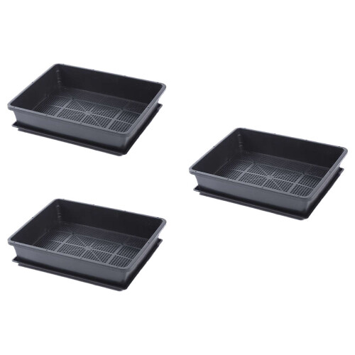 6Sets Plastic Groeilades Zwart Met Bodemontwerp Voor