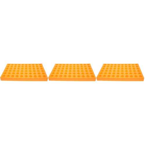 3Pcs Desktop Drill Bit Tool Holder Orange Multi-Hole Plastic Organizer 2