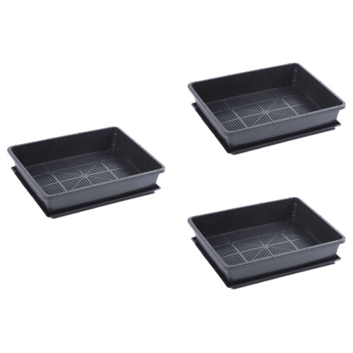 6Sets Plastic Groeilades Zwart Met Bodemontwerp Voor 1
