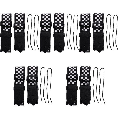 10Pcs Multi Lattice Guitar Replacement Straps Cotton Adjustable Belts 2