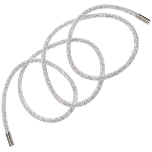 10Pcs Silver Rhinestone Shoe Laces Durable Decorative Drawstring Cords