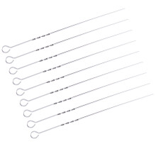 40Pcs Flat Wide Stainless Steel Bbq Skewers Nonroll Silver Metal