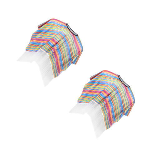 2Pcs Kids Bathrobe Multi-Color Hot Spring Cloak with Fun Tassels 1