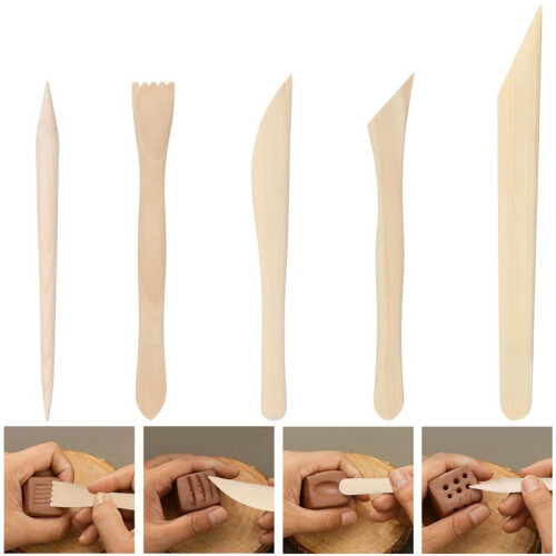 Clay Tools 21 PCS, Pottery Tool Kit Dotting Tools Polymer Clay Tools, Ceramics Tools with Wooden Handle Pottery Tool Bag 1