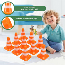 Traffic Cones 10Pcs Miniature Road Cones Construction Cones Kids Traffic Cones Traffic Signs Toys
