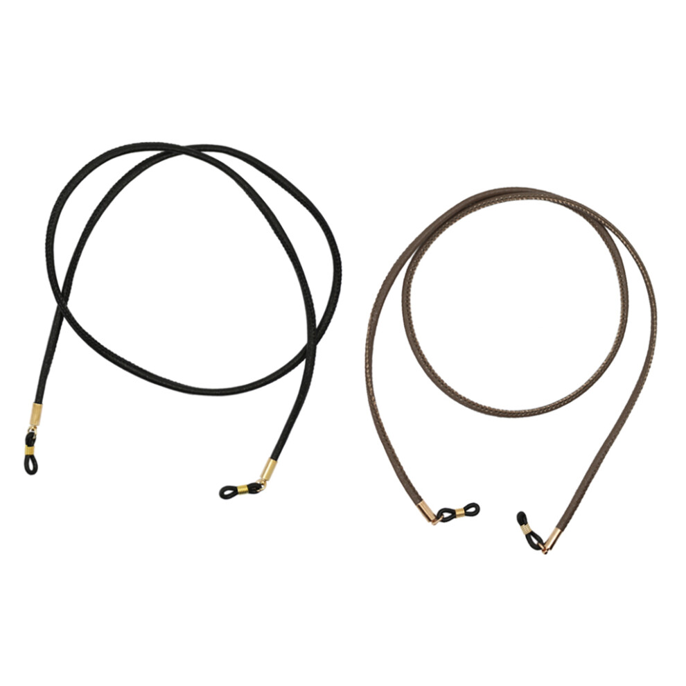 2Pcs Sport Eyeglasses Holder Cord PU Leather Rope Strap Sunglasses Ret