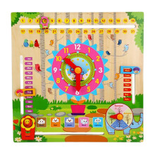 Montessori Wooden Toys Calendar Time Toys Kids Calendar Clock for Boys