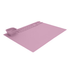 Tappetino in silicone per pittura e craft per bambini con bicchiere - Rosa, durevole, facile da pulire, 60x45cm