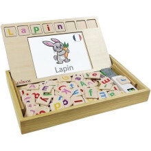 LEXIBOOK - Bio Toys - A escola de palavras bilíngues francês / inglês - jogo de madeira