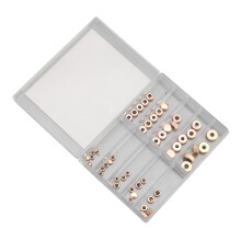 Juego de 50 coronas metálicas para reloj en oro rosa, 3.0-8.0mm