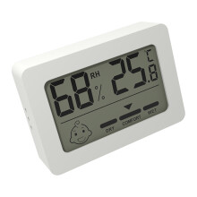 Digital Indoor Thermometer Hygrometer, LCD Display, /, Compact White/Black